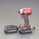 【SALE価格】エスコ (ESCO) EA813PA-17 DC18.0V/5.0Ah インパクトドライバー(赤/充電式) EA813PA-17