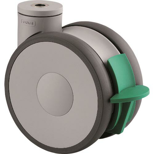 テンテキャスター 高性能旋回双輪キャスター“LINEA”(ポリウレタン車) φ100 自在式(方向ロック付) ( 5941UAP100P30-13 ) テンテキャスター(株)