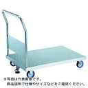 TRUSCO オールステンレス製運搬車 オールステンレスエンボス天板台車 (固定ハンドルタイプ・ナイロンウレタン車輪) 1200×750×850 ストッパー付 ...