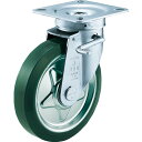 【SALE価格】TRUSCO プレス製ウレタンキャスター 自在ダブルストッパー付 Φ75 ( TUJB-75 (75MM)(ブレーキツキ) ) トラスコ中山(株)(4)