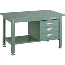 【SALE価格】TRUSCO 中荷重作業台(1200kg)HW型 1200X750XH740 3段引出付 グリーン色 緑 ( SHW-1200D3 GN(グリー...