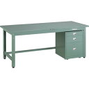 【SALE価格】TRUSCO 中荷重作業台(800kg)GW型 1800X900XH740 3段キャビネット付 グリーン色 ( GWS-1890UDC111 )...