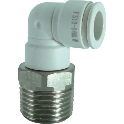 チヨダ ファイブSUSメイルエルボ 白 10mm・R1/2 ( FS10-04MLW ) 千代田通商(株)