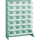TRUSCO パネルコンテナラック 床置型 コンテナ大透明X28 緑 ( T-1228N-TM GN ) トラスコ中山(株)