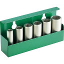 【SALE価格】TONE インパクト用ロングソケットセット(壁掛式) 6pcs 差込角9.5mm ( NV306 ) TONE(株)