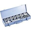 【SALE価格】TONE インパクト用ソケットセット(メタルトレー付) 12pcs 差込角19.0mm ( NV6102 ) TONE(株)