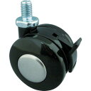 トーシン ねじ込み双輪キャスター 50径 自在ストッパー付 ボルトM10X1.5 ( TS50-BM10XP1.5 ) (株)東信製作所