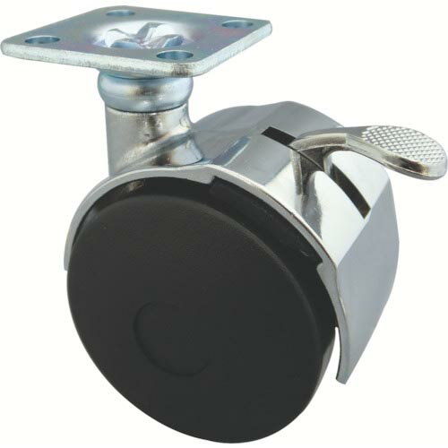 トーシン プレート式双輪キャスター 50径 自在ストッパー付 ( WS50-P ) (株)東信製作所