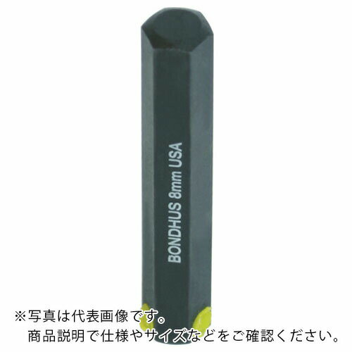 特長：六角の側面に埋めこまれた特殊ナイロン樹脂によってソケットに固定します。差し込む時はハンマーでビットをソケットに押し込むだけです。ソケットへの装着にロールピンやセットスクリューを使用しないので、わずらわしさがありません。お手持ちの一般的なソケットに差し込むことができます。ボンダス特殊プロテニアム［［R上］］合金鋼を材質にする事により、一般的な六角工具に比べ20％以上高いトルクがでます。用途：六角穴付ボルトに使用仕様：対辺寸法(mm)：4差込角(mm)：4ビット長さ(mm)：50全長(mm)：50軸寸法(mm)：4対辺(mm)：4材質／仕上：プロテニアム［［R上］］合金鋼（ボンダス特注鋼材）　●代表画像について 商品によっては、代表画像を使用している場合がございます。 商品のカラー、サイズなどが異なる商品をイメージ画像として 使用させて頂いている場合がございます。 必ず、商品の品番と仕様をご確認のうえ、ご注文お願いいたいます。 　●北海道・沖縄・離島・一部地域の送料について 別途追加で送料がかかる場合がございます。 送料がかかる場合は、メールにて送料をご連絡させて頂き、 お客様にご了承頂いてからの手配となります。 　●お買上げ明細書の廃止について 当店では、個人情報保護と環境保護の観点から同封を廃止しております。 お買上げ明細書が必要な場合は、備考欄に「お買上げ明細必要」と 記載お願いいたします。 当店からの出荷の場合は、同封にて発送させて頂きます。 （※メーカー直送の場合は、PDFデータをメールさせて頂きます。）