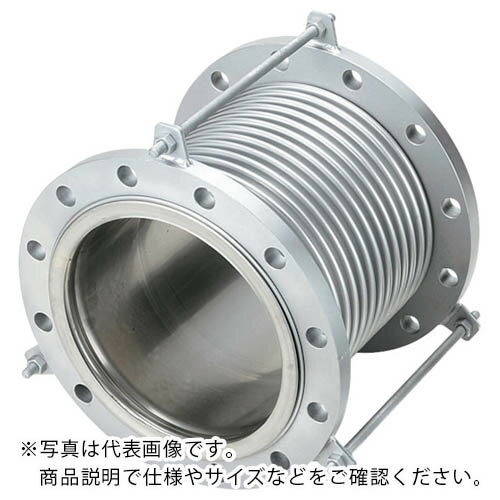 NFK 排気ライン用伸縮管継手 フランジ5K/SS400(接液部SUS) 200A×200L ( NK-7300/5K-SS400-200A-200L ) 南国フレキ工業(株)
