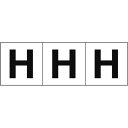 TRUSCO アルファベットステッカー 50×50 「H」 白地/黒文字 3枚入 ( TSN-50-H ) トラスコ中山(株)
