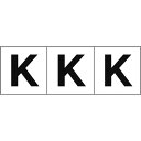 TRUSCO アルファベットステッカー 50×50 「K」 白地/黒文字 3枚入 ( TSN-50-K ) トラスコ中山(株)