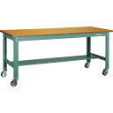 TRUSCO 中荷重作業台(300kg)HW型 1800X750XH831 φ100ウレタンキャスター付 グリーン色 ( HW-1800CU100 ) トラスコ...