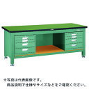 TRUSCO 重荷重作業台(3000kg)TWZ型 1800X900XH740 4段引出X2付 グリーン色 ( RTWZ-1809D4D4 ) トラスコ中山(株...