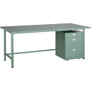 TRUSCO 軽荷重作業台(300kg)AE型 1800X900XH740 3段キャビネット付 グリーン色 ( SAE-1809UDC111 ) トラスコ中山(...