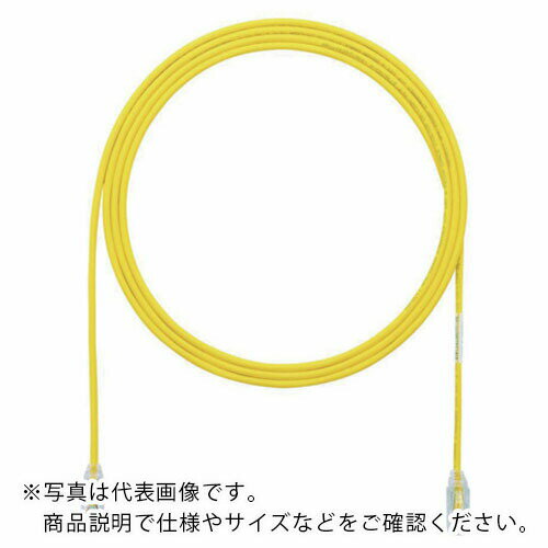 特長：細径（28AWG）なので省スペース設計を実現しました。通常径パッチコードの1/2以下のサイズです。曲げ半径が小さく柔軟なので、移設・増設が容易に行えます。100％工場検査合格品です。循環型経済への対応の観点から、2022年7月より製品のビニール個包装を5cm×5cmのラベルを貼付する包装に変更いたしました。この変更により年間約114300 Kg 分のプラスチックの利用を削減します。用途：カテゴリ6での機器と機器、アウトレットなどの接続仕様：全長(m)：3色：黄種類：UTPケーブル長(m)：3カテゴリ：カテゴリ6ケーブル径(mm)：3.8プラグタイプ：RJ45使用温度範囲(℃)：-10〜60導体：28AWG導体より心線両端RJ45モジュラープラグ付LANケーブルケーブル曲げ半径(mm)：15T568B結線屋内用材質／仕上：ポリカーボネートリン青銅PVC　●代表画像について 商品によっては、代表画像を使用している場合がございます。 商品のカラー、サイズなどが異なる商品をイメージ画像として 使用させて頂いている場合がございます。 必ず、商品の品番と仕様をご確認のうえ、ご注文お願いいたいます。 　●北海道・沖縄・離島・一部地域の送料について 別途追加で送料がかかる場合がございます。 送料がかかる場合は、メールにて送料をご連絡させて頂き、 お客様にご了承頂いてからの手配となります。 　●お買上げ明細書の廃止について 当店では、個人情報保護と環境保護の観点から同封を廃止しております。 お買上げ明細書が必要な場合は、備考欄に「お買上げ明細必要」と 記載お願いいたします。 当店からの出荷の場合は、同封にて発送させて頂きます。 （※メーカー直送の場合は、PDFデータをメールさせて頂きます。）