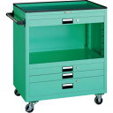 【SALE価格】TRUSCO ツールワゴン 750X500 浅3深1引出 幕板付 ヤンググリーン ( NTS-731P-YG ) トラスコ中山(株)