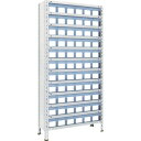 TRUSCO スチールラック 軽量棚 875X300X1800 樹脂引出透明 小X66 ネオグレー 63V-812C11 NG(ネオグレー) ( 63V812C...