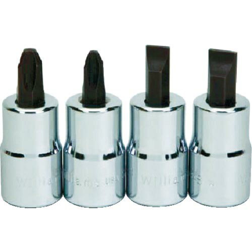 WILLIAMS 1/2ドライブ スクリュードライバービットソケットセット 4個 ( JHWWSSSP-4RC ) スナップオン..