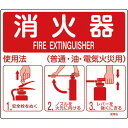 緑十字 消防標識 消火器使用法 使用法1 215×250mm 壁面取付タイプ エンビ ( 066011 ) (株)日本緑十字社