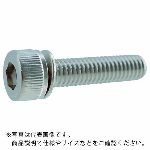 TRUSCO ギザ付皿ばね座金付六角穴付ボルト M4×10 12本入 ニッケルメッキ ( Y011-