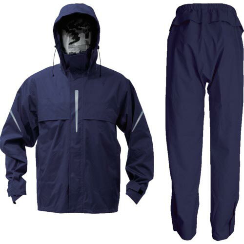 TRUSCO ベンチレーション(通気口)付レインスーツ ネイビー L ( TRW360-55-L ) トラスコ中山(株)