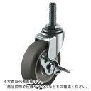 ユーエイ ねじ込み式 自在 キャスター エラストマー 車輪径65mm ストッパー付き Lタイプ LT-S型 ネジ寸法W3/8×14山数16 ( LT-65ELS-W3/8-14 ) (株)ユーエイ キャスター事業部 【メーカー取寄】