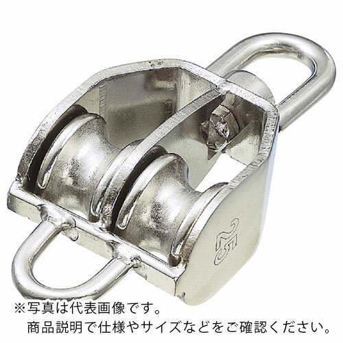 水本 滑車 ステンレス 豆ブロック2車ベケ付 参考使用荷重240kgf ( A-1278 ) (株)水本機械製作所