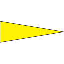緑十字　マーキング用ステッカー（ゲージマーカーステッカー）　黄　マーキング－515Y　5×15mm三角　100枚組　PET　 ( 208702 ) （株）日本緑十字社