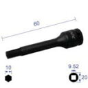 【SALE価格】ナック ヘキサゴンレンチソケット ロングタイプ 差込角9.52x対辺10mmx60L ( 310C60 ) 長堀工業(株)