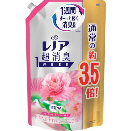 P＆G　レノア　超消臭1WEEK　柔軟剤　フローラルフルーティーソープ　詰め替え　超特大　1390mL　 ( 928298 ) P＆Gジャパン（同）