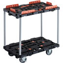 TRUSCO 連結式樹脂製2段台車 ビートル 700X450 自在3輪 内2輪ストッパー付 コボレ止めセット とめたろう付 ハンドルなし ( BT720KJ3S...