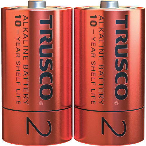 TRUSCO　アルカリ乾電池10年　単2　（2本入）　 TLR14GPL-2S ( TLR14GPL2S ) トラスコ中山（株）