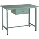 TRUSCO 軽荷重立作業台(300kg)HAE型 1200X750XH900 1段引出付 グリーン色 ( HSAE-1200F1 (スチールテンバン) ) ト...
