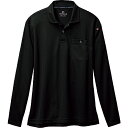 BURTLE 長袖ポロシャツブラック ( 665-35-L ) (株)バートル