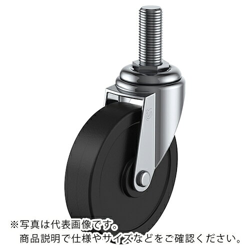 ユーエイ ねじ込み式 自在 キャスター 導電ゴム 車輪径100mm Eタイプ ET型 ネジ寸法W3/4×40山数10 ( ET-100RHE-W3/4-40 ) (株)ユーエイ キャスター事業部 【メーカー取寄】