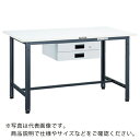 TRUSCO 軽荷重作業台(300kg)AE型 900X600XH740 薄型2段引出付 ホワイト色 ( AE-0960UDK2W ) トラスコ中山(株)