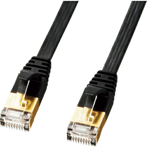 SANWA CAT7ウルトラフラットLANケーブル(3m、ブラック) ( KB-FLU7-03BK ) サンワサプライ(株)のサムネイル