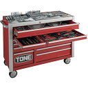 TONE 整備用工具セット ヘビーローラーキャビネットセット レッド 間口1412×奥行610×高さ1126mm 381点セット ( TCX990WT ) TO...