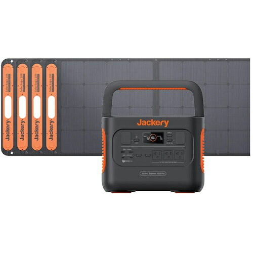Jackery　Solar　Generator　1000　Pro　800W　ポータブル電源　ソーラーパネル4枚　セット SG-1000B-4 ( SG1000B4 ) （株）Jackery　Japan