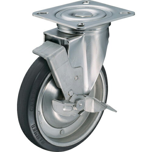 ハンマー Sシリーズオールステンレス自在SP付ゴム車200mm ( 319S-RB200 ) ハンマーキャスター(株)(4)