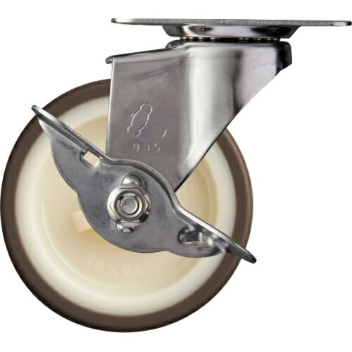 ハンマー Eシリーズオールステンレス 旋回式ウレタン車輪(ナイロンホイール)75mm ストッパー付 ( 315E-UR75 ) ハンマーキャスター(株)(4.0)