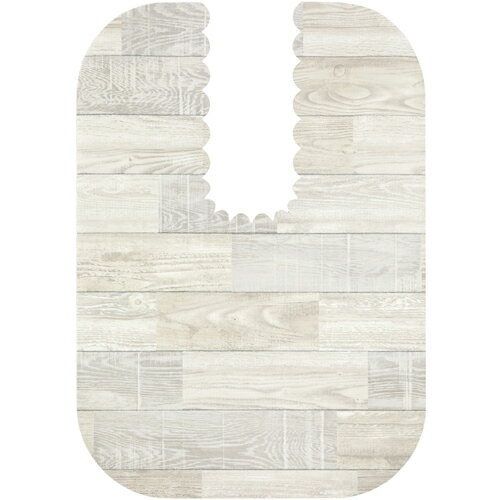 サンコー 拭けるフロアトイレマットウッドロング ホワイト ( KV-18 ) (株)サンコー 【メーカー取寄】