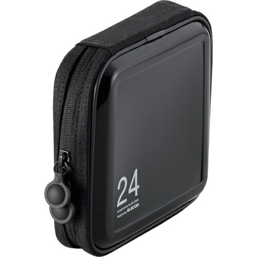 ELECOM　CD　DVDファスナーケース　セミハード　24枚収納　ブラック CCD-H24BK ( CCDH24BK ) エレコム..