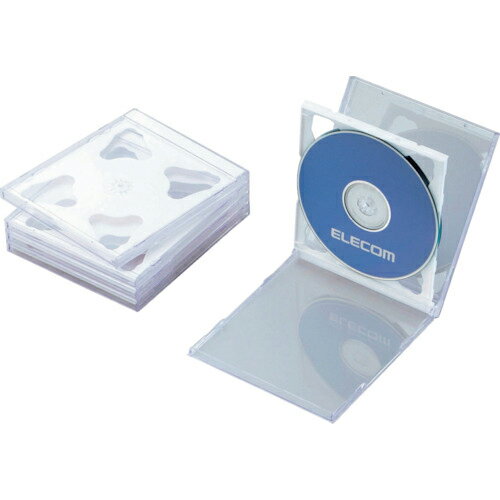 ELECOM　CD・DVD・Blu−rayプラケース　2枚収納　ホワイト　（5枚入） CCD-JSCNW5WH ( CCDJSCNW5WH ) エ..