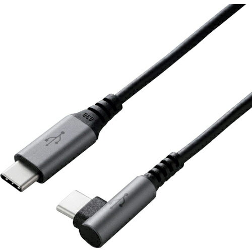 ELECOM　USB2．0ケーブル　C−Cタイプ　L字コネクタ　認証品　PD対応　3A出力　2．0m　ブラック U2C-CCL20NBK ( U2CCCL20NBK ) エレコム（株）のサムネイル