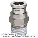 PISCO チューブフィッティング ブラスストレート チューブ4 ネジR1/8 ゴムHNBR カバー無 ( KC4-01-1 ) (株)日本ピスコ