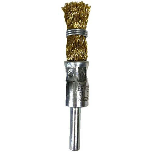 高島産業 エンド型 筒型 15x6x25 毛丈30 真鍮メッキ鋼線0.25 結束タイプ(10本入) ( ER-015KT-10P ) 高島産業(株)