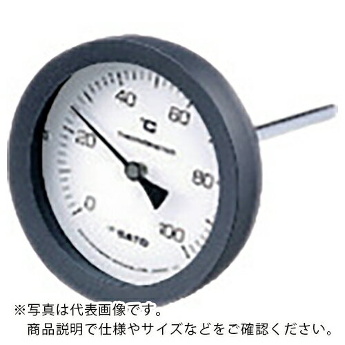 佐藤 バイメタル式温度計 BM−T−100P 0〜100℃ 100L （2080−14） ( BM-T-100P-5 ) （株）佐藤計量器製作所