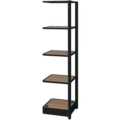 NAIKI シェルフラック(コーナー連結 メレム MU型/天板:ショコラアッシュ 本体:サテンブラック/W475×H1813 ( MU-0418R-SBCA ) (株)ナイキ